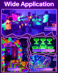 4 Pack LED 42W Black Lights, Blacklight Bars with Plug+Switch+6Ft Cord, Light up