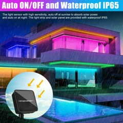 LED Solar Strip Light Flexible Lamp Outdoor Garden Decor Lights 8 Modes