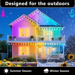 300FT Outdoor Lights with App/Remote Control Eaves Light, DIY LED Scenes Modes