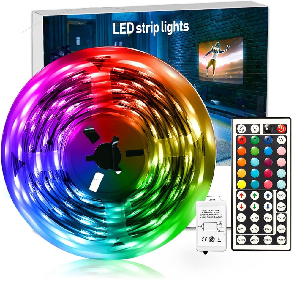 DAYBETTER Led Strip Lights 32.8 Ft RGB Color Changing Lights Strip for Bedroom,