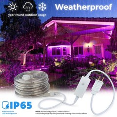 Pink 8-Mode LED Outdoor Waterproof Rope Light 10′ 25′ 50′ 100′ 150′ 300′ ft