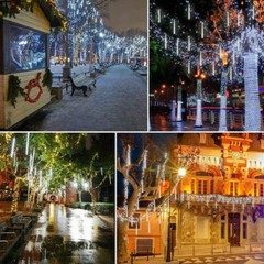 50CM LED Fairy Lights Meteor Shower Rain T8 Tube Christmas Snowfall Tree Outdoor