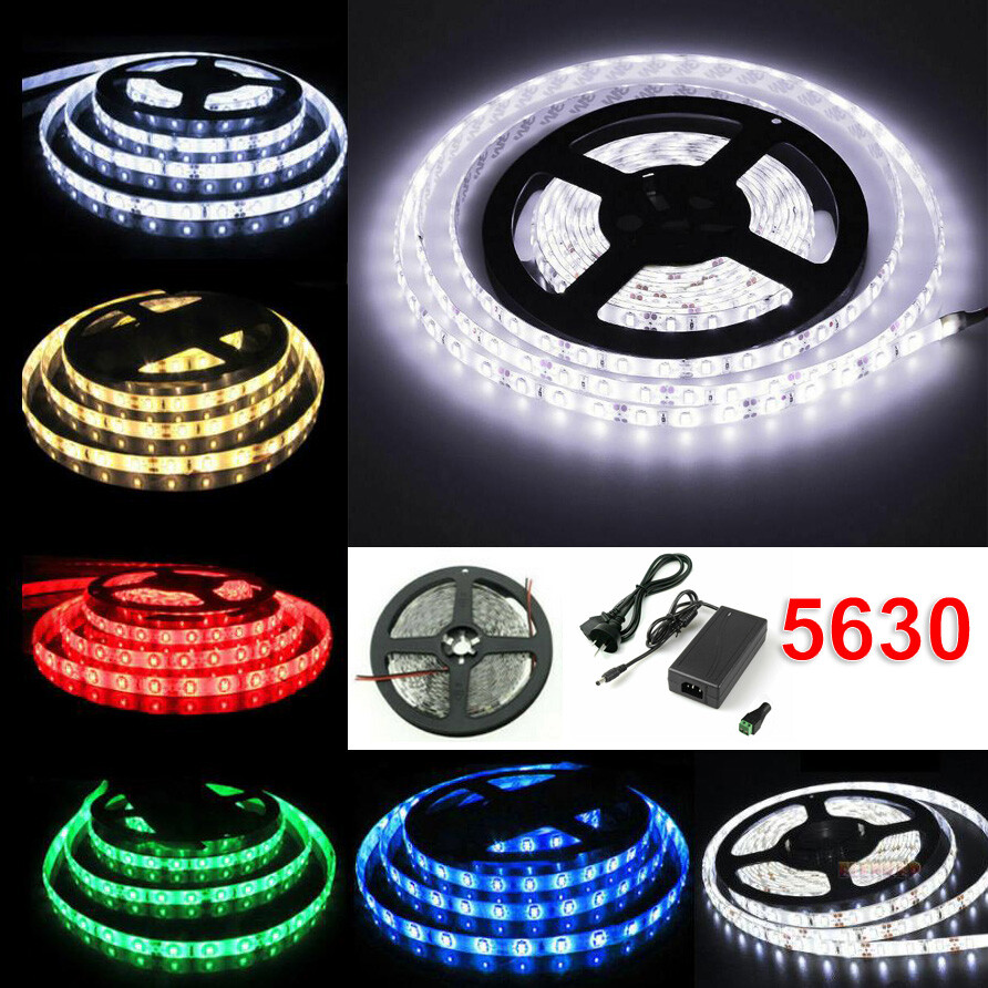 16FT Super Bright 5630 Waterproof 300 LED Strip Light Flexible 12V LED Tape Lamp