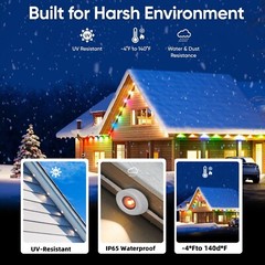 Permanent Outdoor Lights, 150ft with 108 LED Eaves Lights IP67 Waterproof Starry