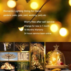 2 pack LED Solar Fairy String Lights Copper Wire Waterproof Outdoor Garden Decor