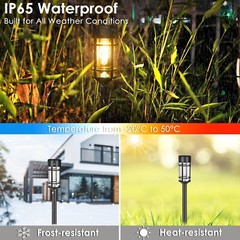 Solar Pathway Lights, 8 Pack LED Solar Lights Outdoor Waterproof, Glass Metal…