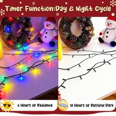 Christmas Lights Battery Operated Outdoor Waterproof, Multicolor Christmas Lig