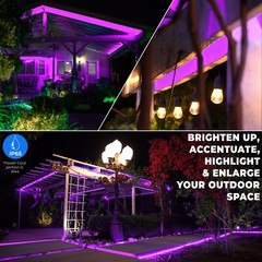 Purple Exterior LED Rope Lights, Waterproof, Connectable, 10′ 25′ 50′ 100’ft