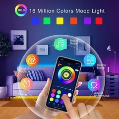 5V USB RGB LED Strip Lights Smart App Remote Control Music Sync TV Room Decor