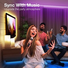 50FT Smart LED Strip Lights, App & Voice Control, Music Sync RGB for Room