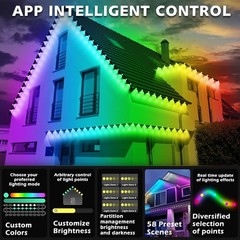 150FT RGB Outdoor Waterproof Lights with App Remote Music Sync for Holiday Chris