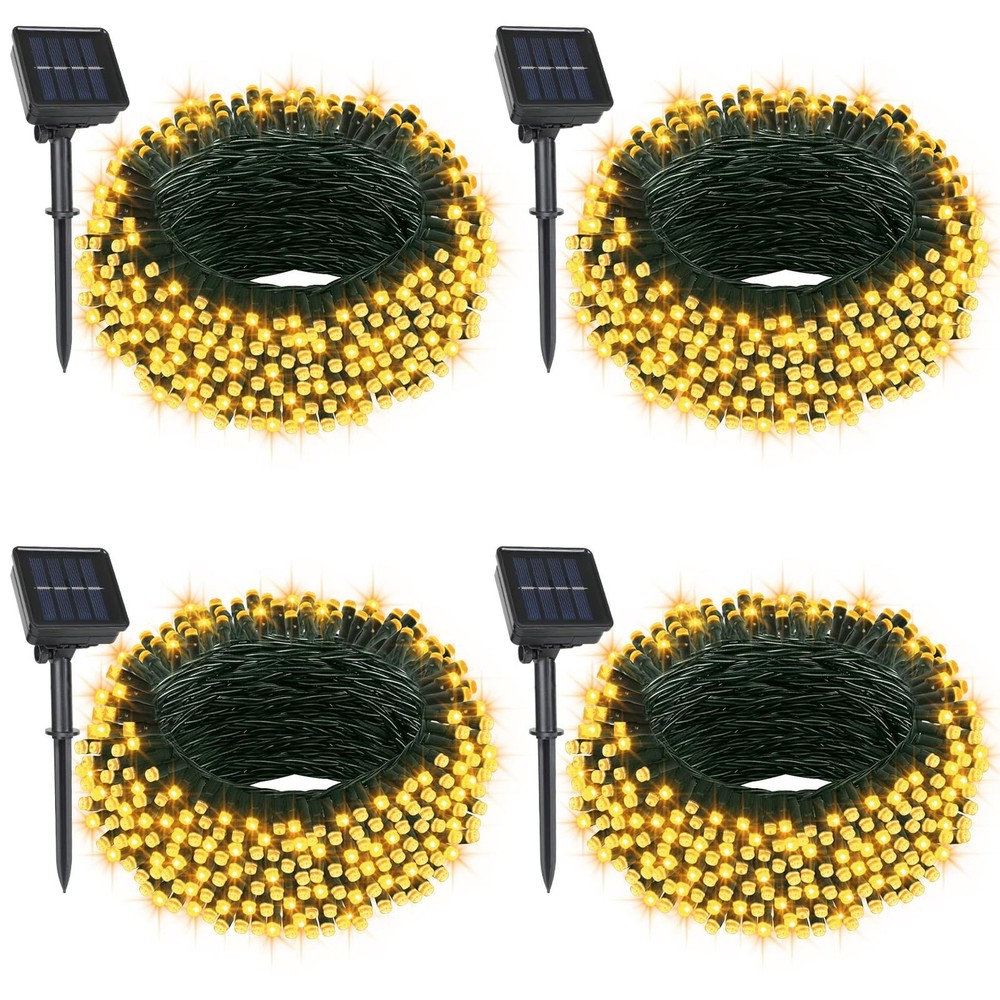 4 Pack Solar String Lights 132Ft LED Christmas Twinkle String Light Outdoor