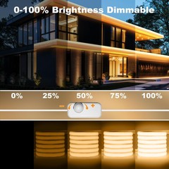 IP67 Waterproof COB LED Strip Lights AC 110V-120V Direct Plug, 66FT Super Bri…