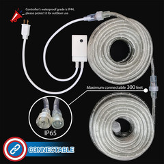100FT Red White Blue LED Rope Lights 4th July Patriotic Outdoor Decor Lights