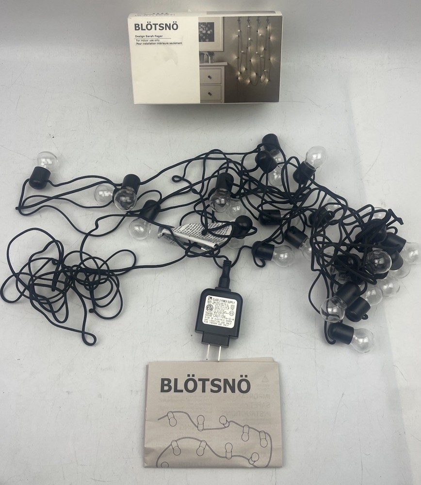 ⭐ IKEA BLOTSNO 24 Bulb INDOOR LED Black String Light 404.211.45 – Sara Fager ⭐