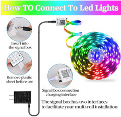 Tira LED RGB25FT con control remoto y app, brillo ajustable para decoración