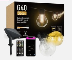 Solar Power String Light 25 Bulbs 49.2T, Warm White light, Waterproof IP65