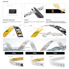 12V WS2811 RGB LED light strip Dream Full color 30led 60LEDs/m Flexible Led Tape