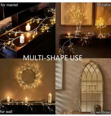 Fudios Lighted Birch Garland with Timer 48 LED Fairy Lights 6ft Battery Operated