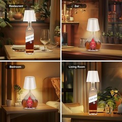 Wireless Bottle Lamp,2025 New 3 Color Rechargeable Wine Bottle Lights Bars