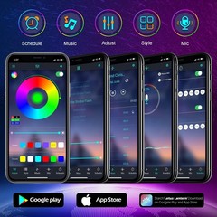 100Ft Outdoor RGB LED Strip Lights IP68 Waterproof Music Sync w/ App Remote