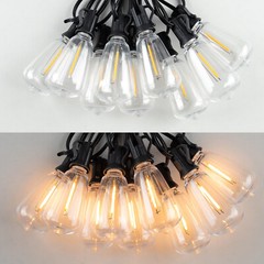LED Outdoor String Lights, ST38 LED Patio Lights with E12 Edison Vintage Bulbs