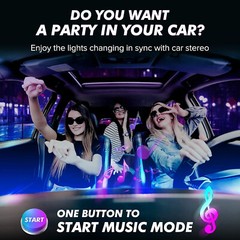 US RGB Led light strip for Cars Inside car Lighting interior Glow music control