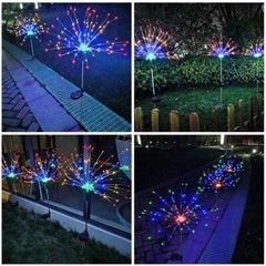 150 LED Solar Firework Lights Outdoor Waterproof Path Lawn Garden Decor Lamp