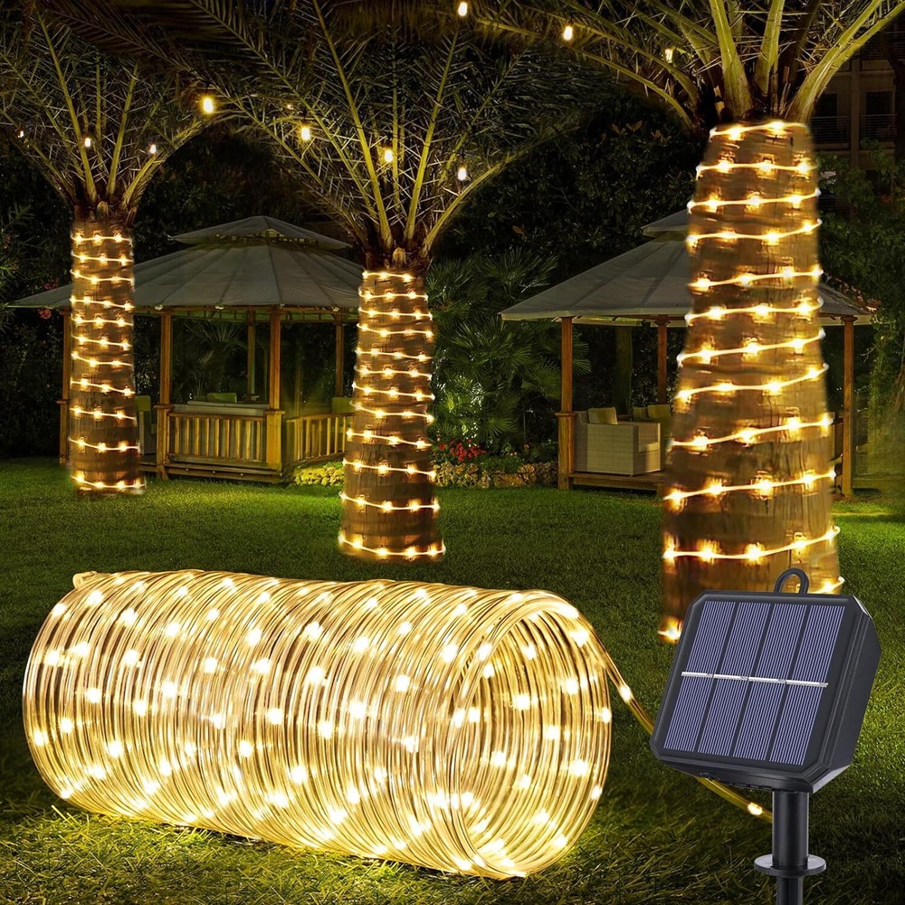 39FT 100LED Solar Rope Tube lamp Waterproof PVC String Lights Outdoor Garden USA