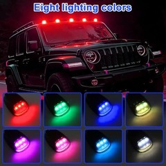 Wireless Solar Cab Lights for Truck, No Drill Cab Roof Top Marker Lights with