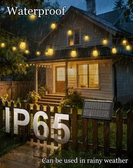 50ft Solar Powered Lights Outdoor Waterproof String Light Outside Patio