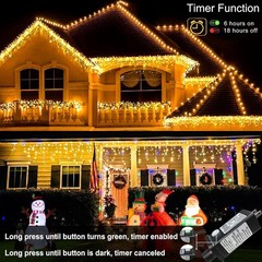 Bright 99ft 1216 LED String Lights – Warm White, 8 Modes, Energy Saving