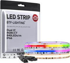 WS2811 Dual IC RGBCCT FCOB COB LED Strip,Ul Listed High Density Chasing IC RGB L