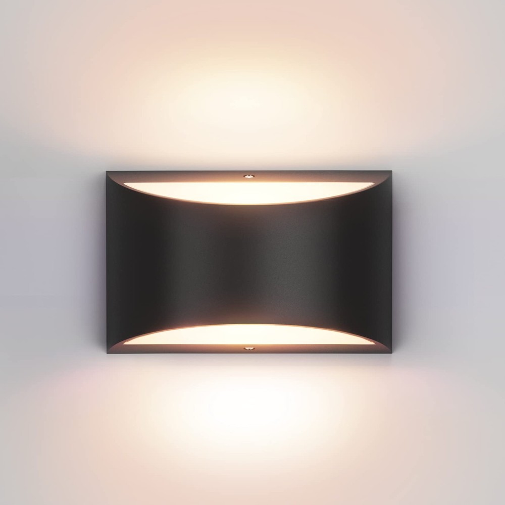Aipsun Black Modern Led Wall Sconce Indoor Wall Lights 1 Pack Hardwired Up And