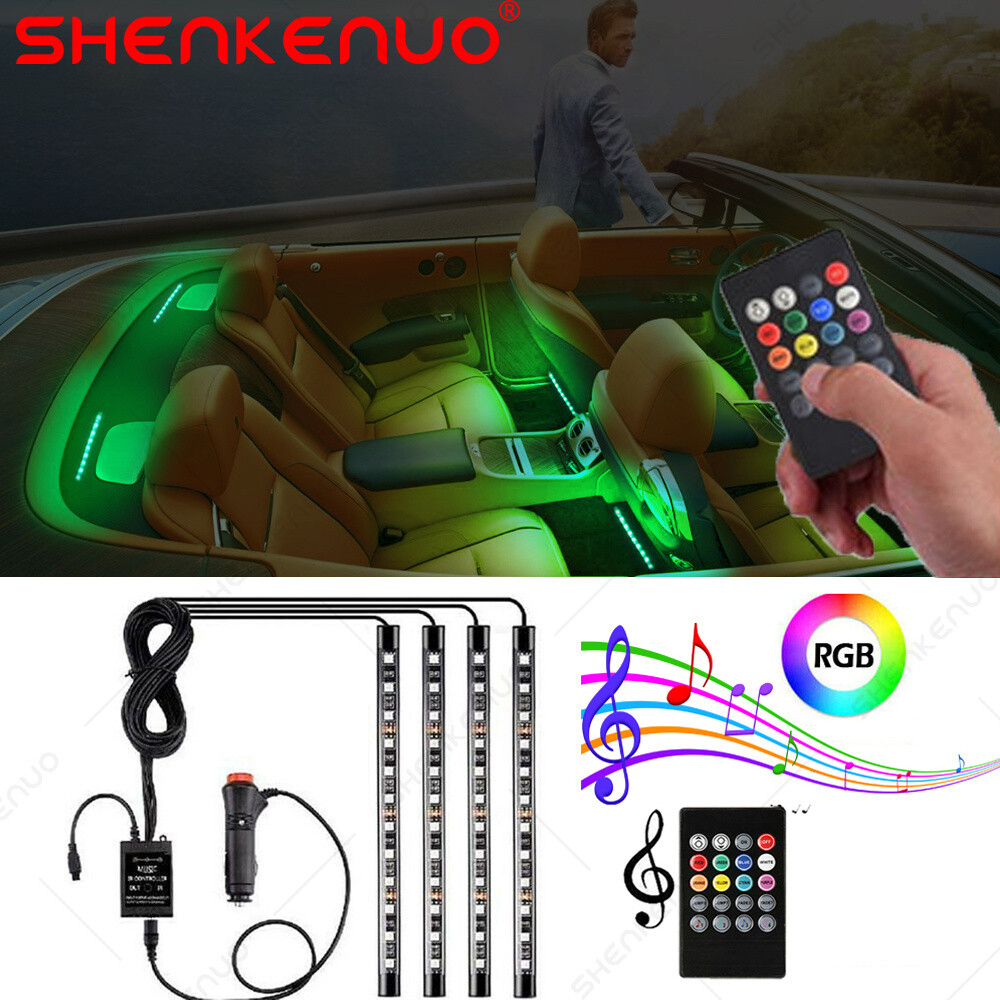 US RGB Led light strip for Cars Inside car Lighting interior Glow music control