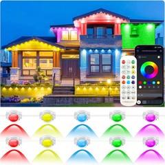 200Ft Permanent Outdoor Lights for House, App & Remote Control, RGB Smart Eaves