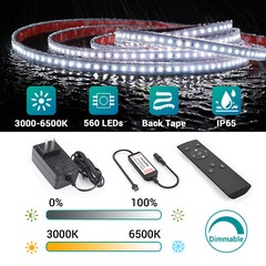 Novostella 13.2ft LED Strip Light Waterproof Tunable Warm/Daylight Waterproof
