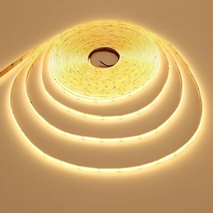 15m/49.2ft 24v Cob Led Strip Light Waterproof Ip65 Warm White 3000k Uniform Glow
