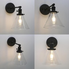 Phansthy Black Industrial Wall Sconce Light Single Light Wall Lamp 7.3 Inches