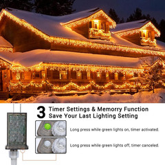 Christmas Icicle Lights, 29Ft 360 LED Outdoor Icicle Lights Color Changing With