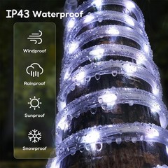 25/50 FT Cool White Thick LED Rope Light Accent Indoor Outdoor Waterproof Rope
