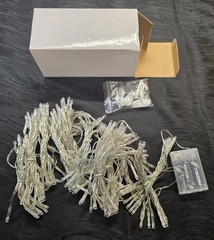 Clear Rope/Wire 240 bulb LED String Lights Battery Powered Plastic Cord