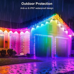 150FT – 108 Lights Rainbow LED Permanent Outdoor Light – RGB+White 2024 NEW
