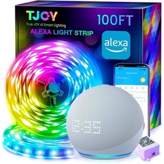 TJOY 100FT Smart Led Strip Lights for Bedroom Alexa Compatible Wireless RGB