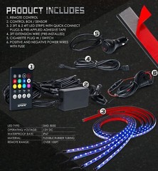 Luces Led De Colores Para Autos Iluminación Multicolor Debajo De La Carrocería