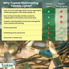 Christmas Random Shimmering Twinkle Lights – 12 of 100 Lights Twinkle –…