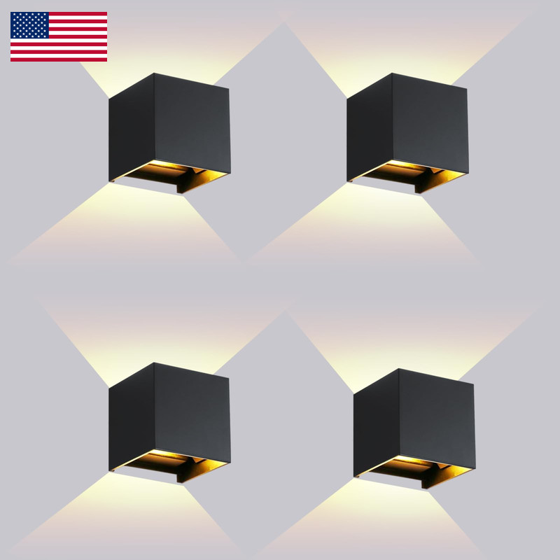 Scpitw Modern Wall Lights 4 Pcs Led Wall Pack Light Waterproof Outdoor Sconces