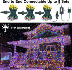 33ft 100-LED Color Changing Christmas Lights, Remote, 12 Modes