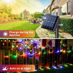 100 LED Solar Fairy String Light Copper Wire Outdoor Waterproof Garden Decor