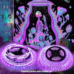 33FT Dimmable Black Light Strip with Remote – Perfect for Parties & Halloween